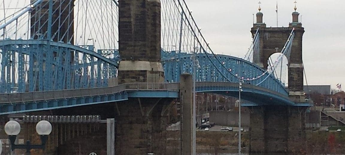 John A. Roebling Suspension Bridge, Cincinnati, OH John A. Roebling Suspension Bridge, Cincinnati, OH